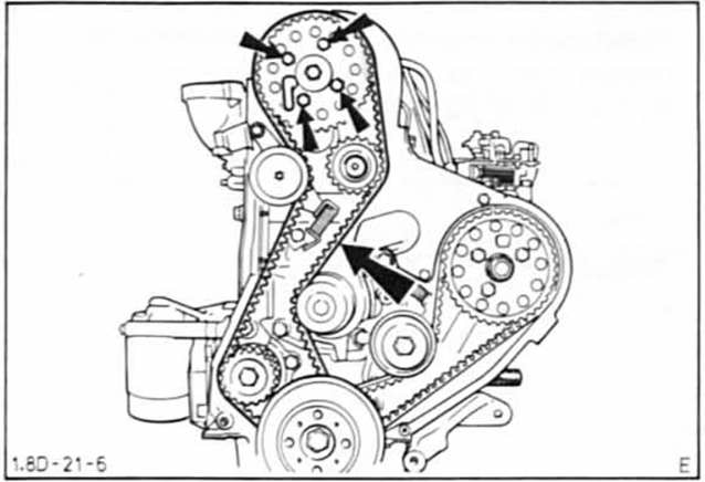 Ford Fiesta Reparaturanleitung. Motorsteuerung einstellen/zahnriemen spannen