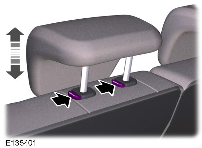 Ford Fiesta. Kopfstütze des mittleren rücksitzes