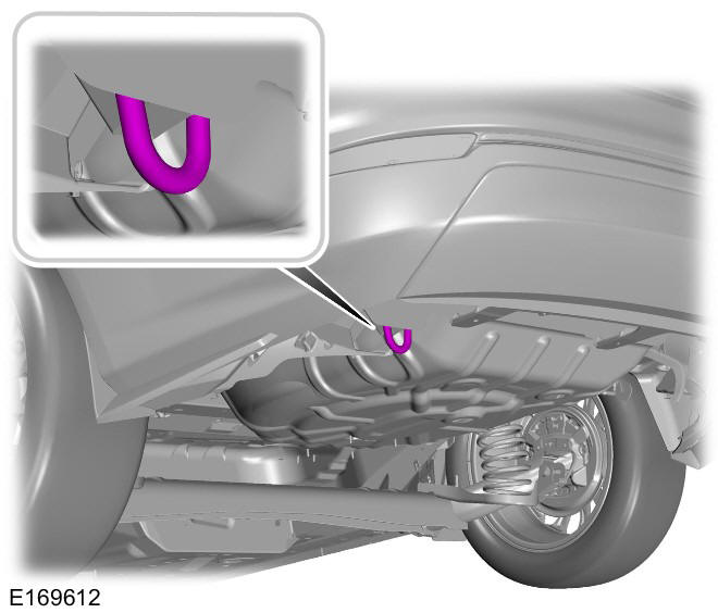 Ford Fiesta. Abschleppposition hinten