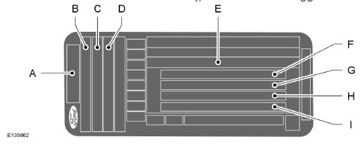 Ford Fiesta. Fahrzeug-identifikationsschild