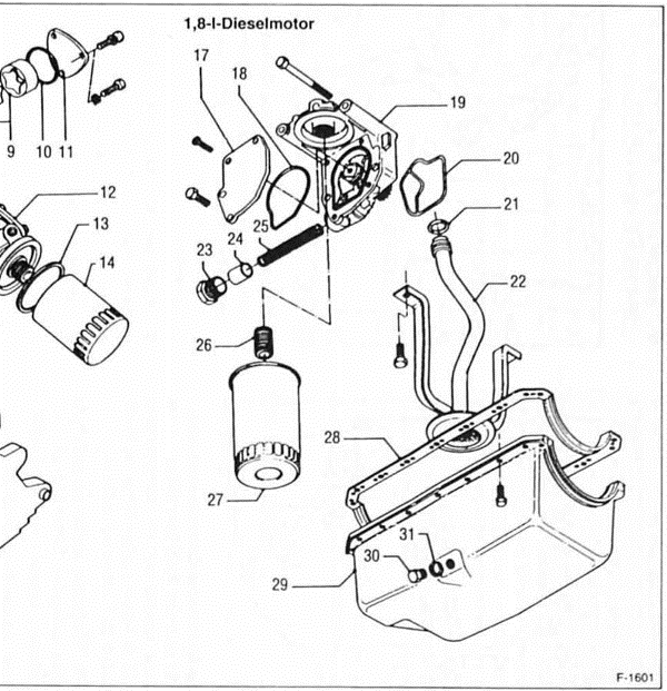 Ford Fiesta Reparaturanleitung. Ölpumpe/ölwanne