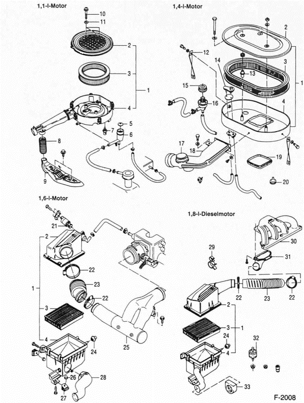 Ford Fiesta Reparaturanleitung. Luftfilter aus- und einbauen