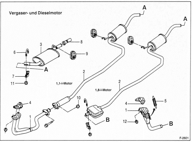 Ford Fiesta Reparaturanleitung. Die abgasanlage