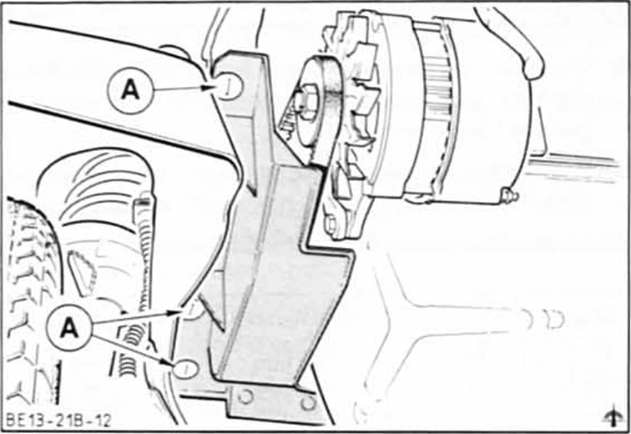 Ford Fiesta Reparaturanleitung. Keilriemen für generator aus- und einbauen/keilriemen spannen