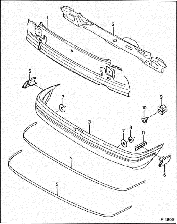 Ford Fiesta Reparaturanleitung. Stoÿfänger hinten 