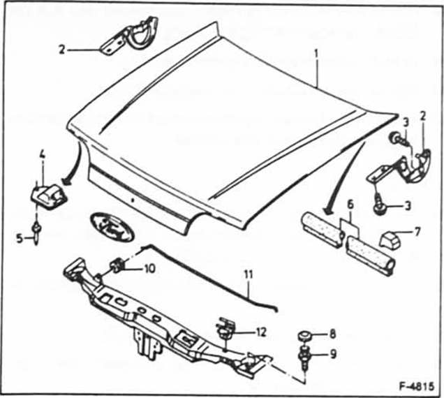 Ford Fiesta Reparaturanleitung. Einbau einer neuen haube