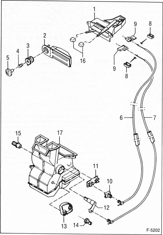 Ford Fiesta Reparaturanleitung. Die heizungsbetatigung