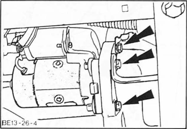 Ford Fiesta Reparaturanleitung. Anlasser aus- und einbauen