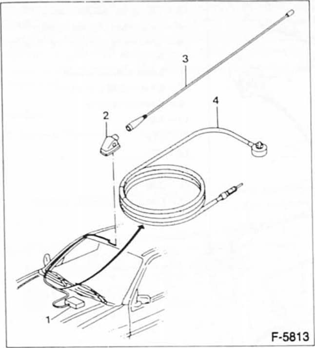 Ford Fiesta Reparaturanleitung. Verlegung antennenkabel