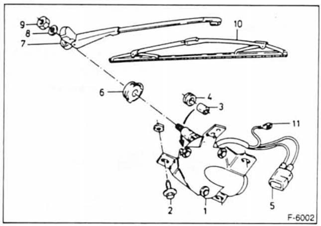 Ford Fiesta Reparaturanleitung. Scheibenwischermotor hinten aus-und einbauen