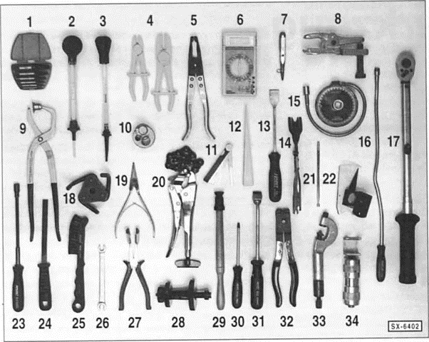 Ford Fiesta Reparaturanleitung. Das spezialwerkzeug