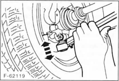 Ford Fiesta Reparaturanleitung. Achsgelenke auf spiel prüfen
