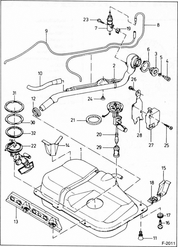 Ford Fiesta Reparaturanleitung. Kraftstoffvorratsbehälter, tankgeber, elektrische kraftstoffpumpe 