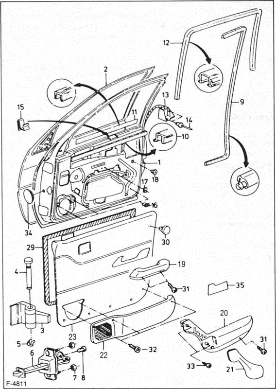 Ford Fiesta Reparaturanleitung. Die tür